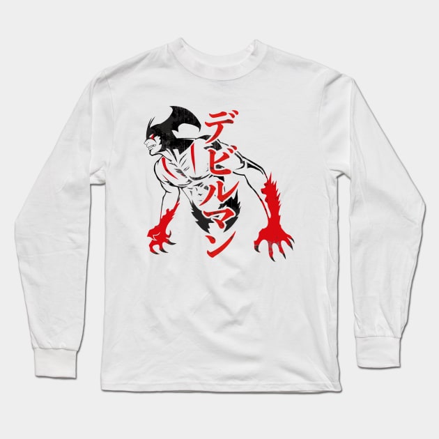 070 Devilman Stencil Long Sleeve T-Shirt by Yexart